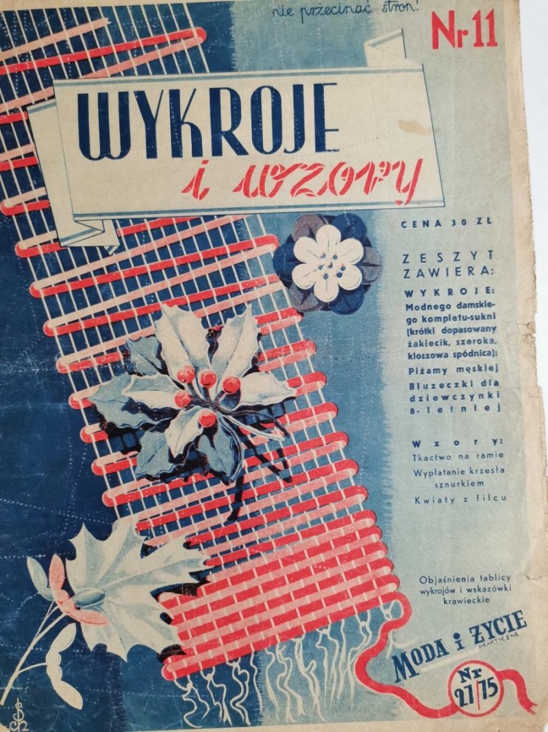 WYKROJE I WZORY NR 11 NR 27/75