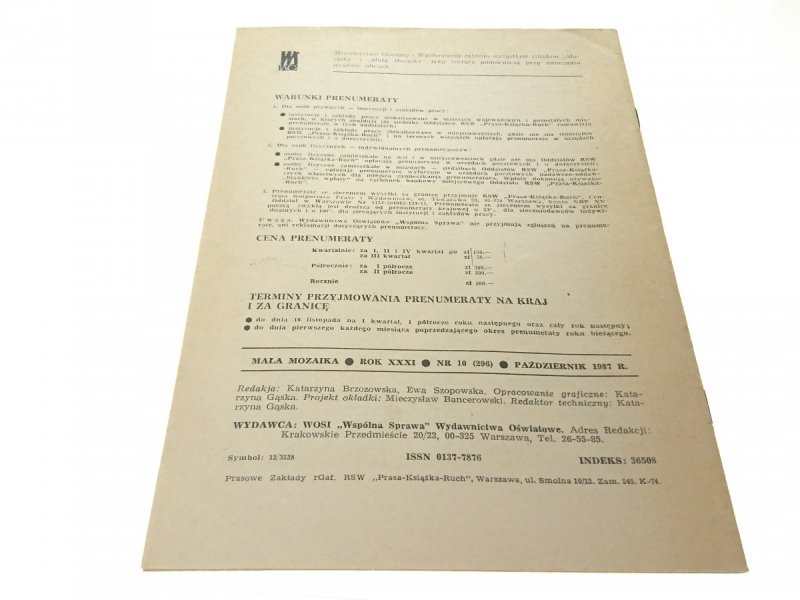 MAŁA MOZAIKA NIEMIECKA NR 10-1987