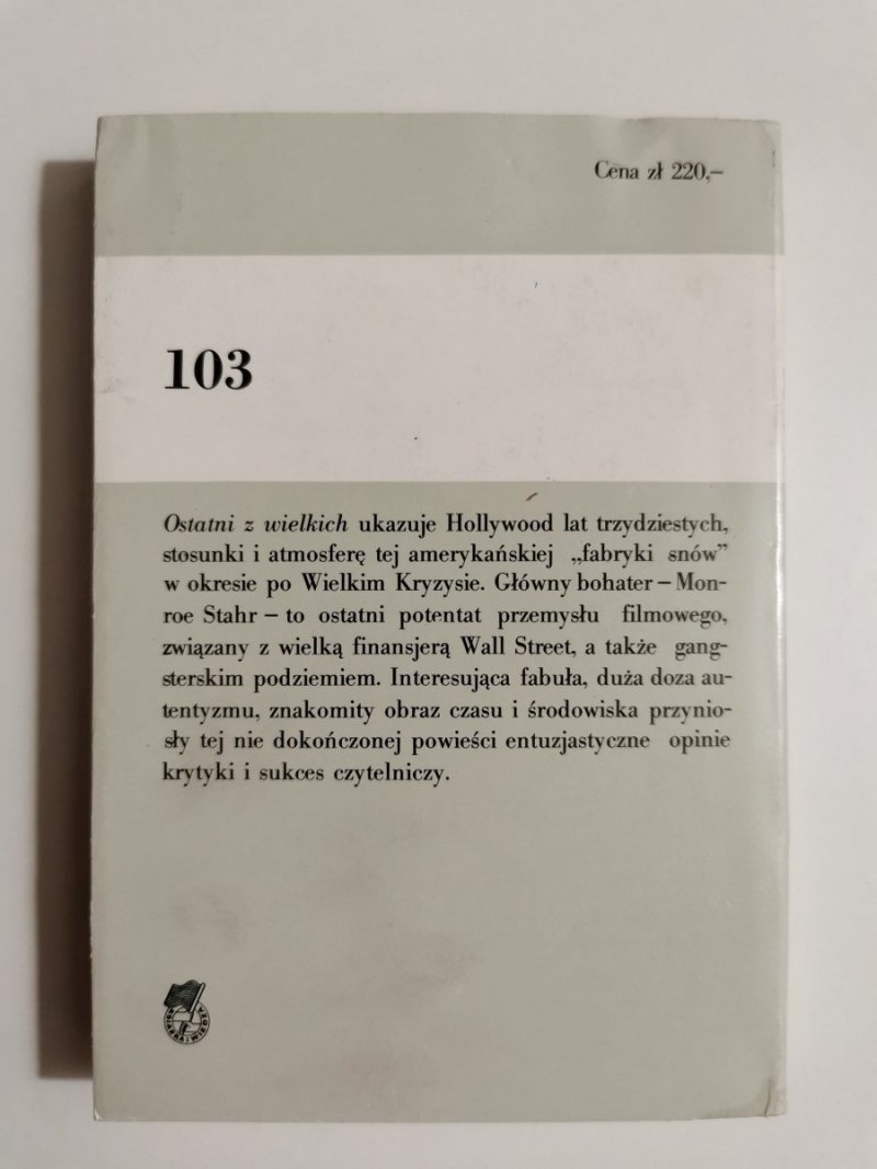 OSTATNI Z WIELKICH - F. S. Fitzgerald 1988