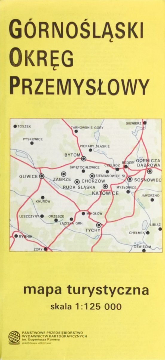 GÓRNOŚLĄSKI OKRĘG PRZEMYSŁOWY MAPA 1:125 000 1988