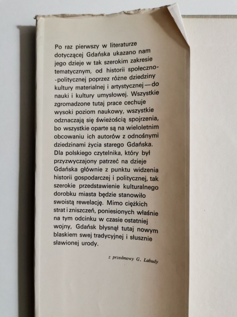 GDAŃSK. JEGO DZIEJE I KULTURA 