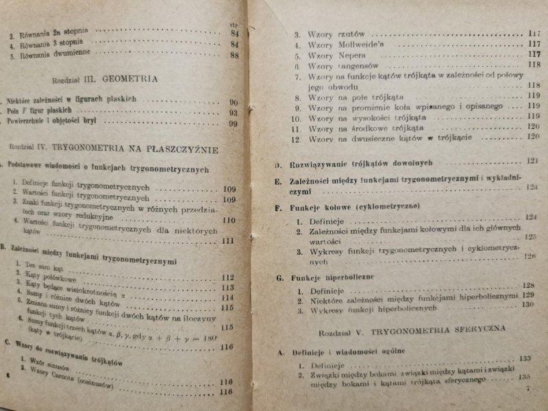 MATEMATYKA. WZORY, DEFINICJE I TABLICE - Królikowski, Steckiewicz 1959