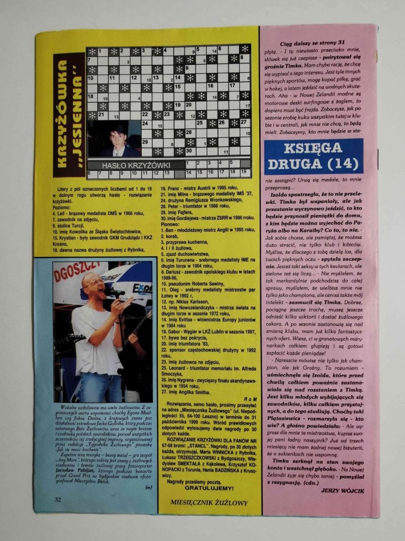 MIESIĘCZNIK ŻUŻLOWY NR 9 1999