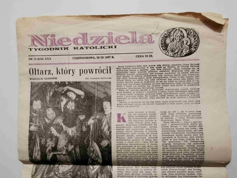 NIEDZIELA NR 13 ROK XXX CZĘSTOCHOWA, 29 III 1987 r.