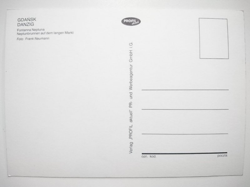 GDAŃSK. DANZIG. FONTANNA NEPTUNA FOT. NEUMANN