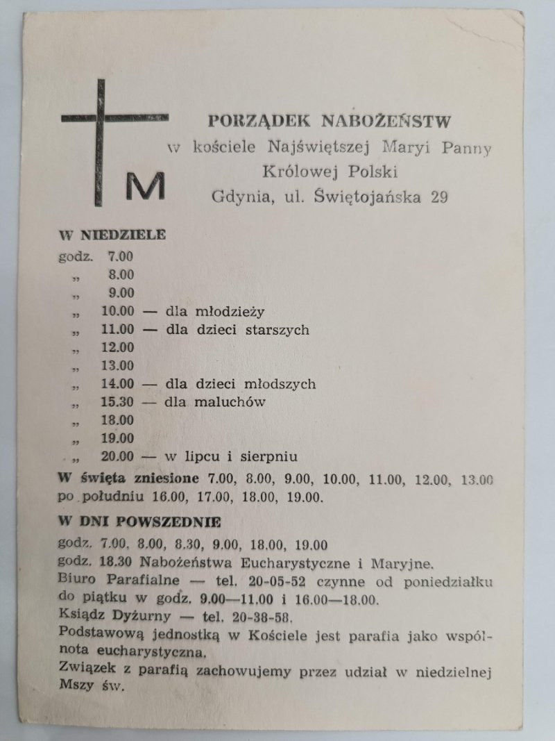 PORZĄDEK NABOŻEŃSTW