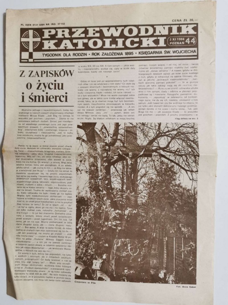 PRZEWODNIK KATOLICKI NR 44 2 XI 1986