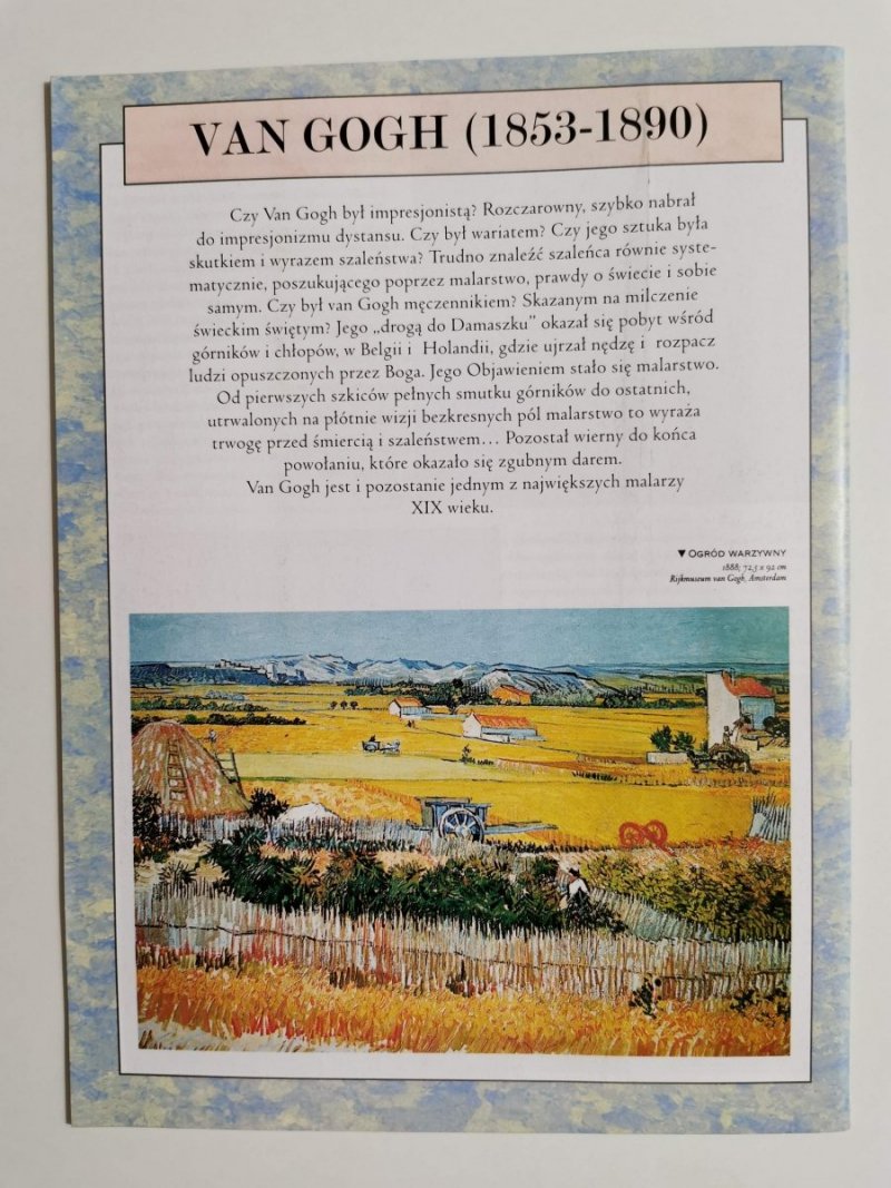WIELCY MALARZE NR 1 VINCENT VAN GOGH 