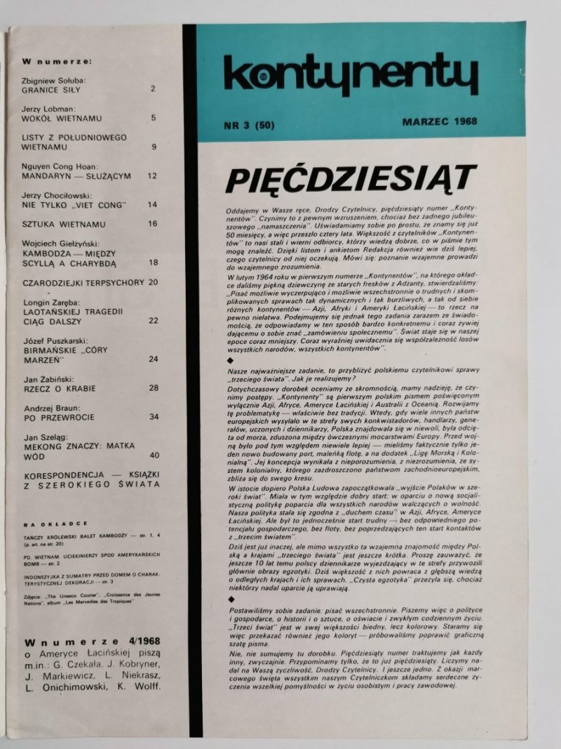 KONTYNENTY NR 3 1968