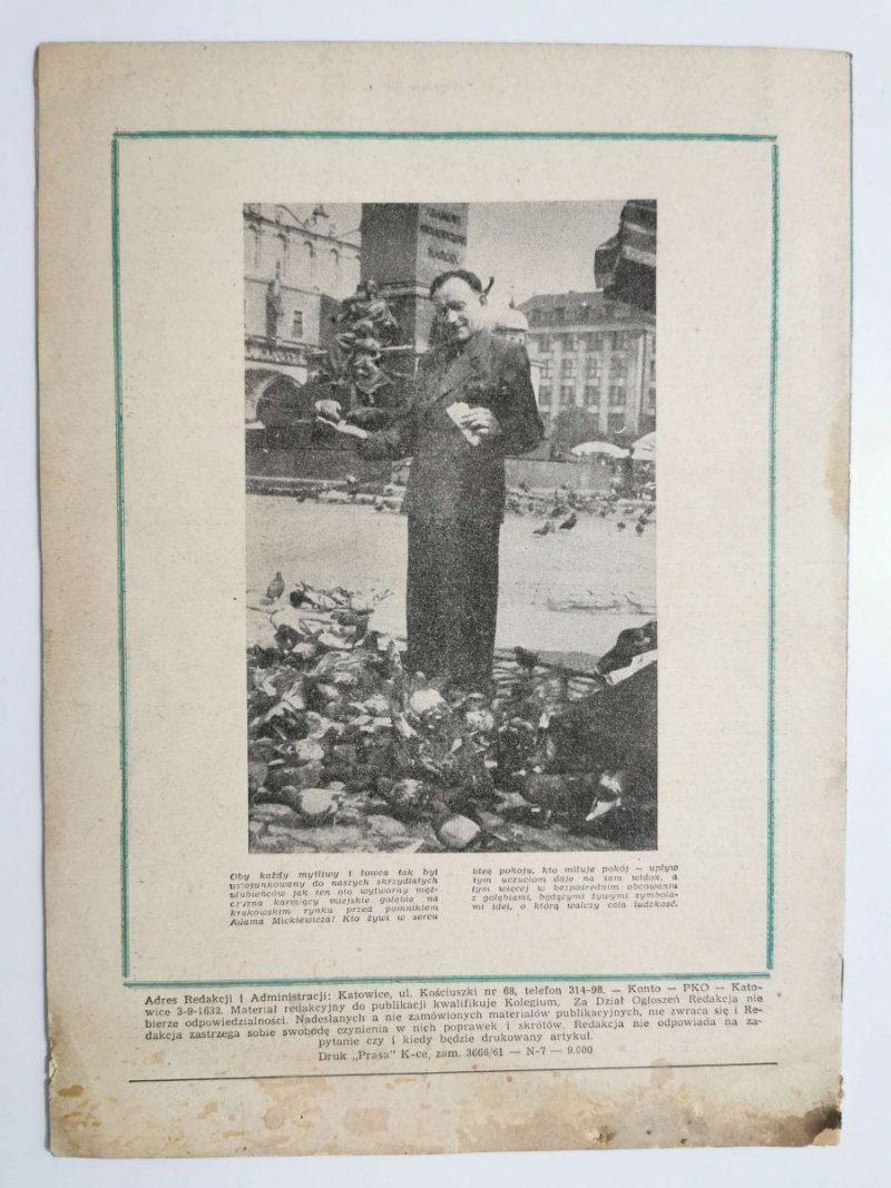 HODOWCA GOŁĘBI POCZTOWYCH NR 9  1961