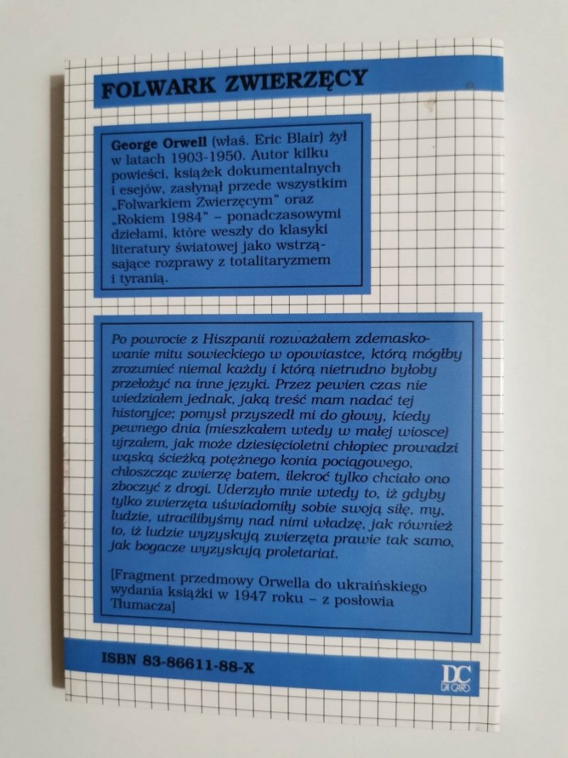 FOLWARK ZWIERZĘCY - George Orwell 1995