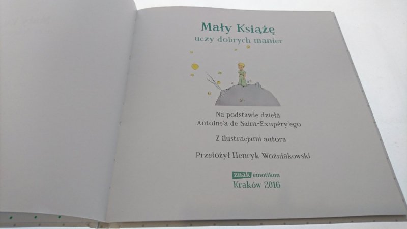MAŁY KSIĄŻĘ UCZY DOBRYCH MANIER 2016