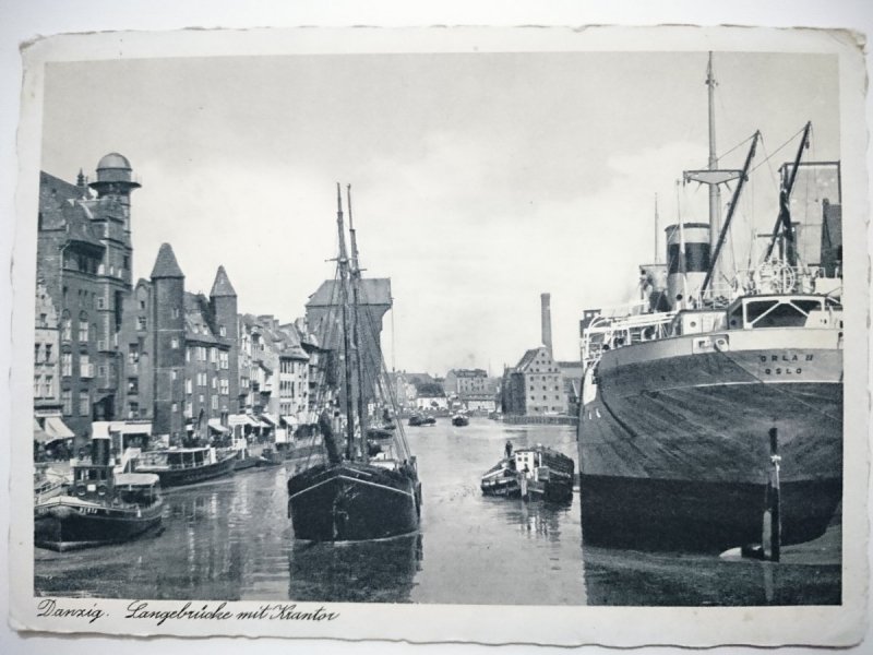 DANZIG. LANGE BRÜCKE MIT KRANTOR