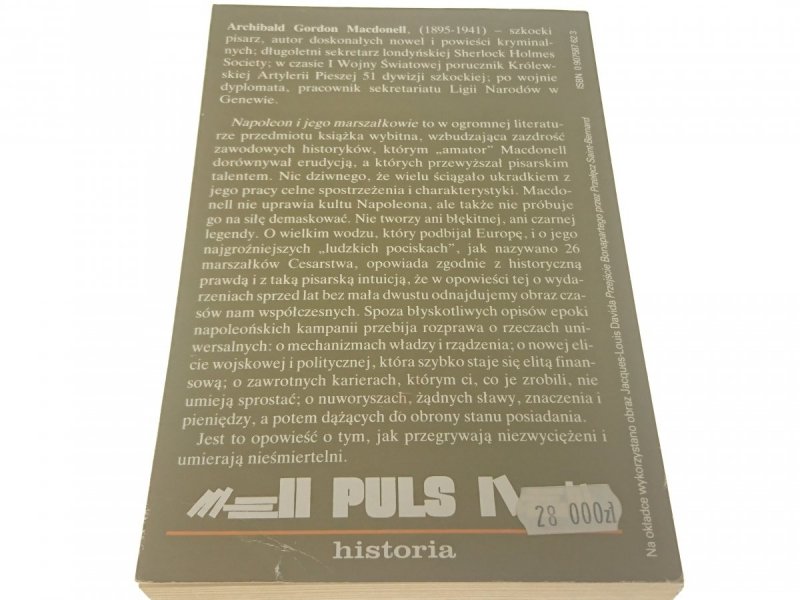 NAPOLEON I JEGO MARSZAŁKOWIE A. G. MacDonell 1992