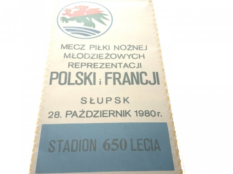 POLSKA-FRANCJA MŁODZIEŻOWE REPREZENTACJE 28 X 1980