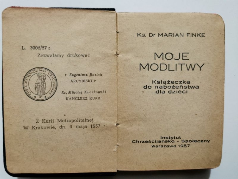 MOJE MODLITWY 1957 - Marian Finke