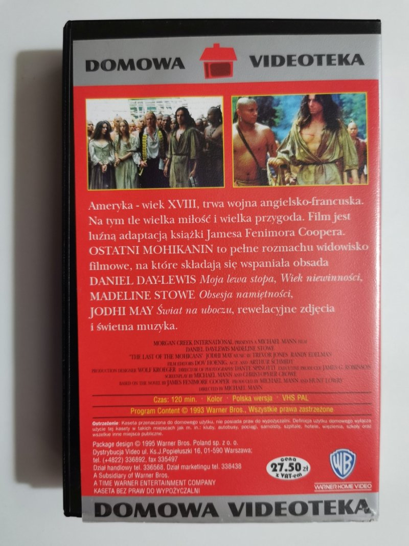 VHS. OSTATNI MOHIKANIN