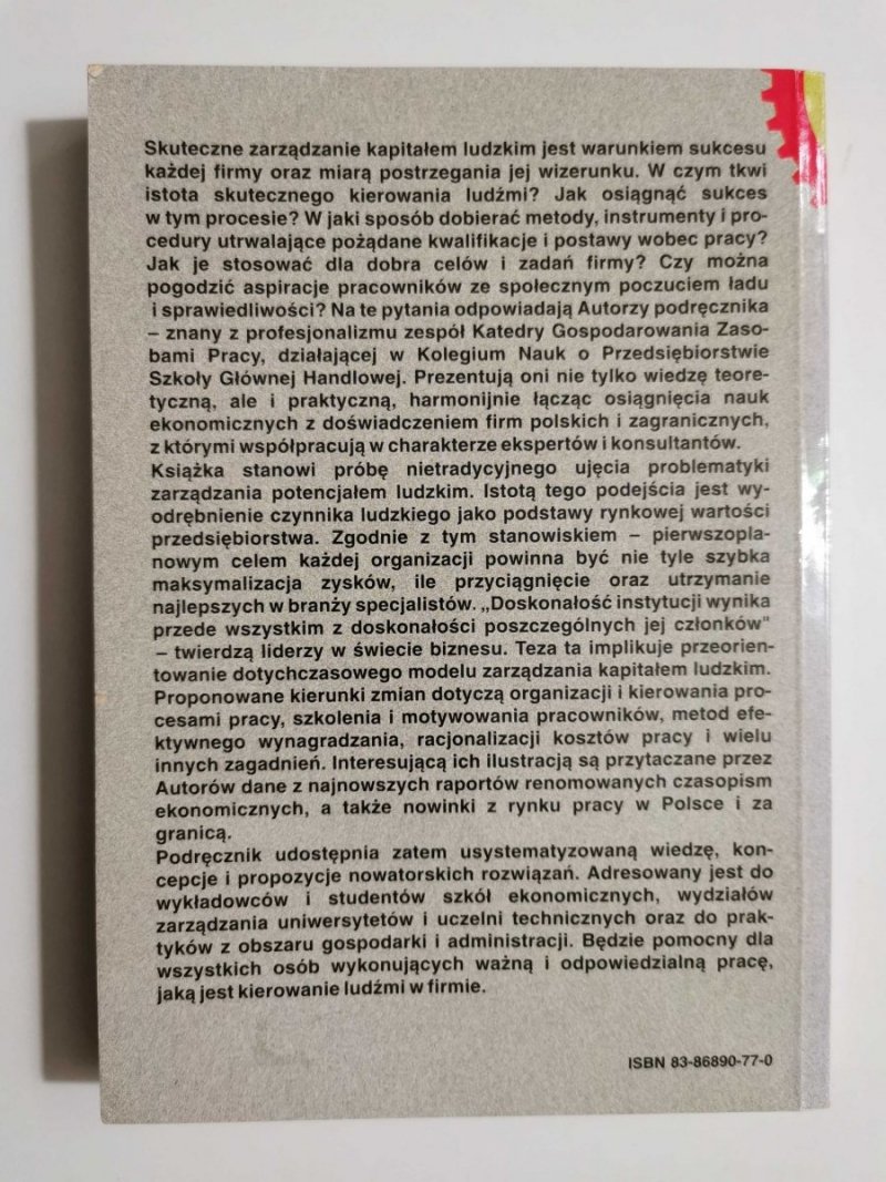 ZASOBY LUDZKIE W FIRMIE. PODRĘCZNIK - Joanna Górska 