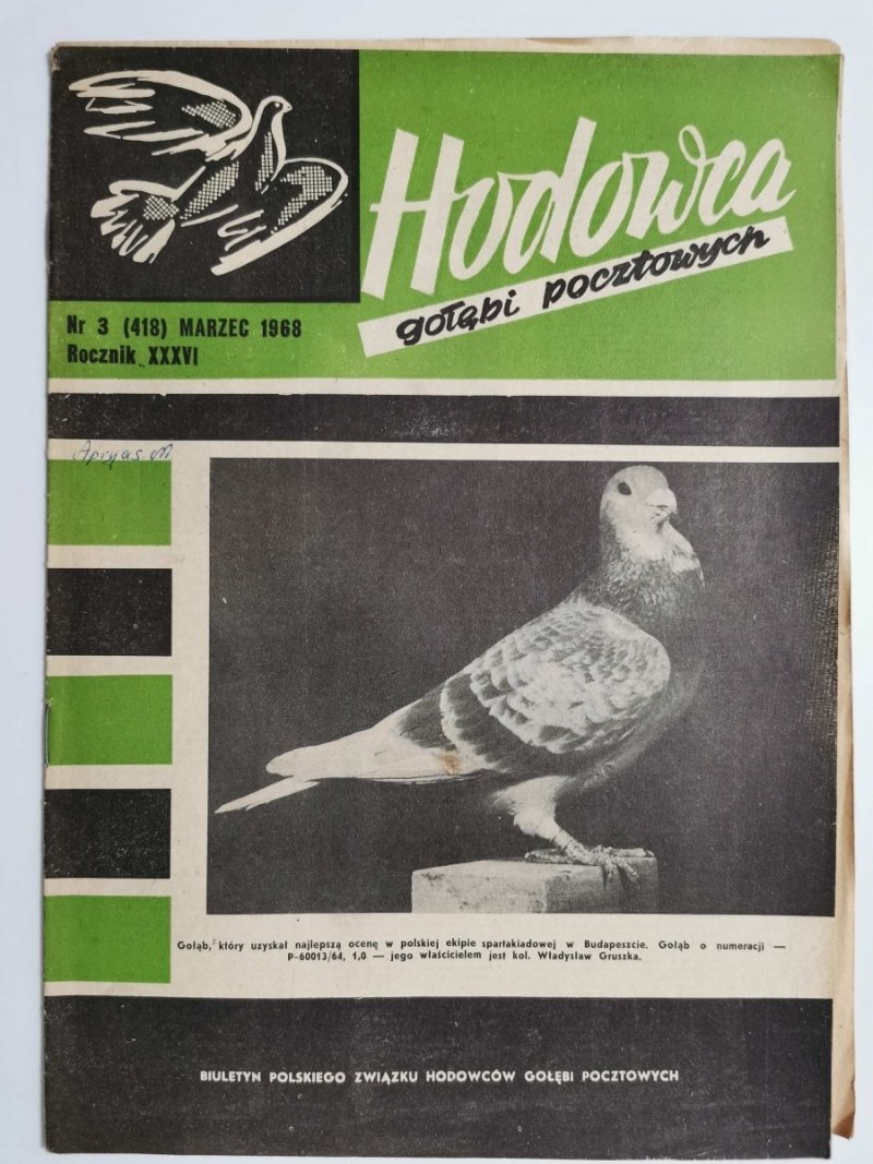HODOWCA GOŁĘBI POCZTOWYCH NR 3 1968