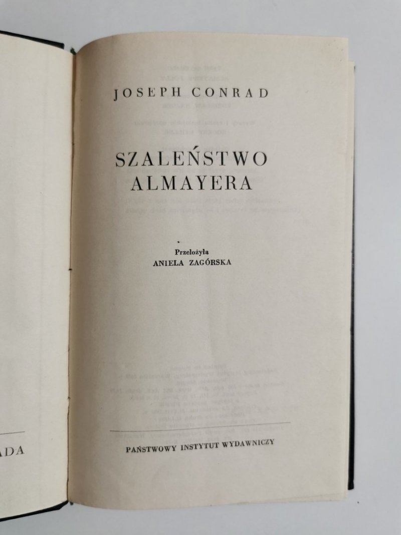 SZALEŃSTWO ALMAYERA - Joseph Conrad 1958