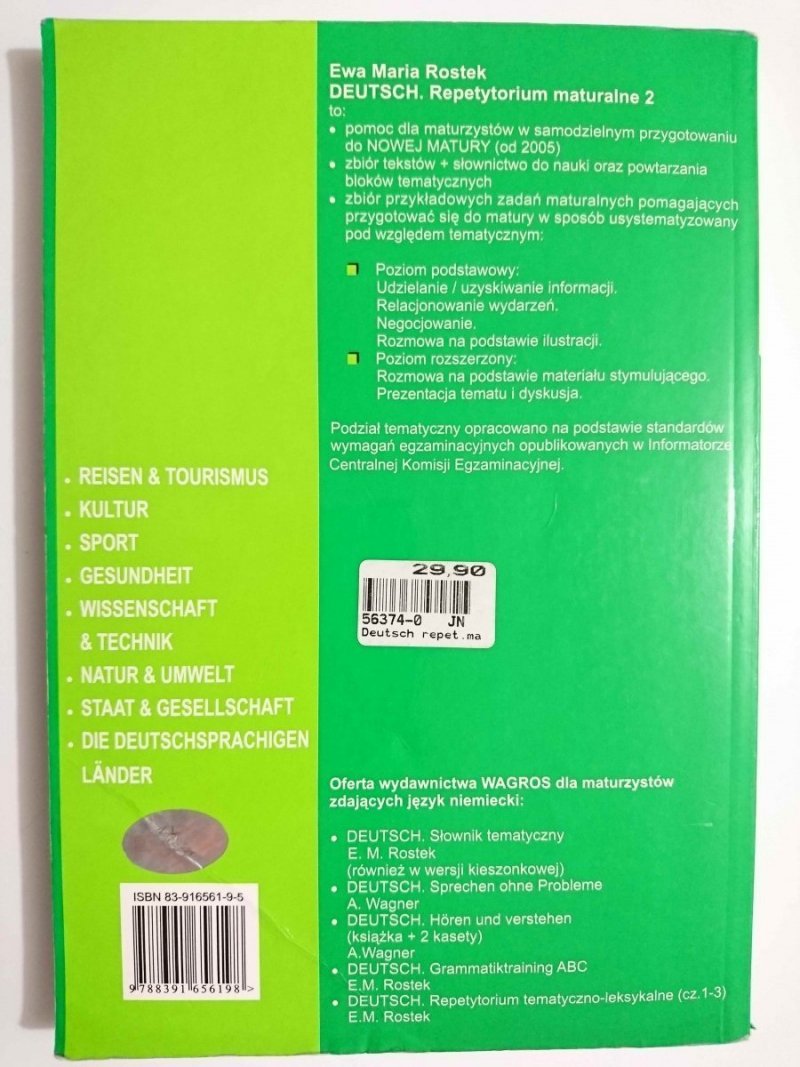 DETUSCH. REPETYTORIUM MATURALNE CZĘŚĆ 2 2005