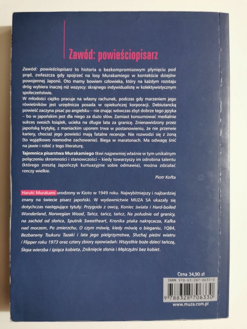 ZAWÓD POWIEŚCIOPISARZ - Haruki Murakami 