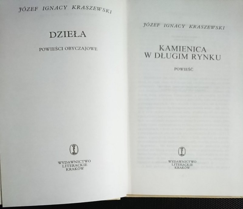 KAMIENICA W DŁUGIM RYNKU - Józef Ignacy Kraszewski