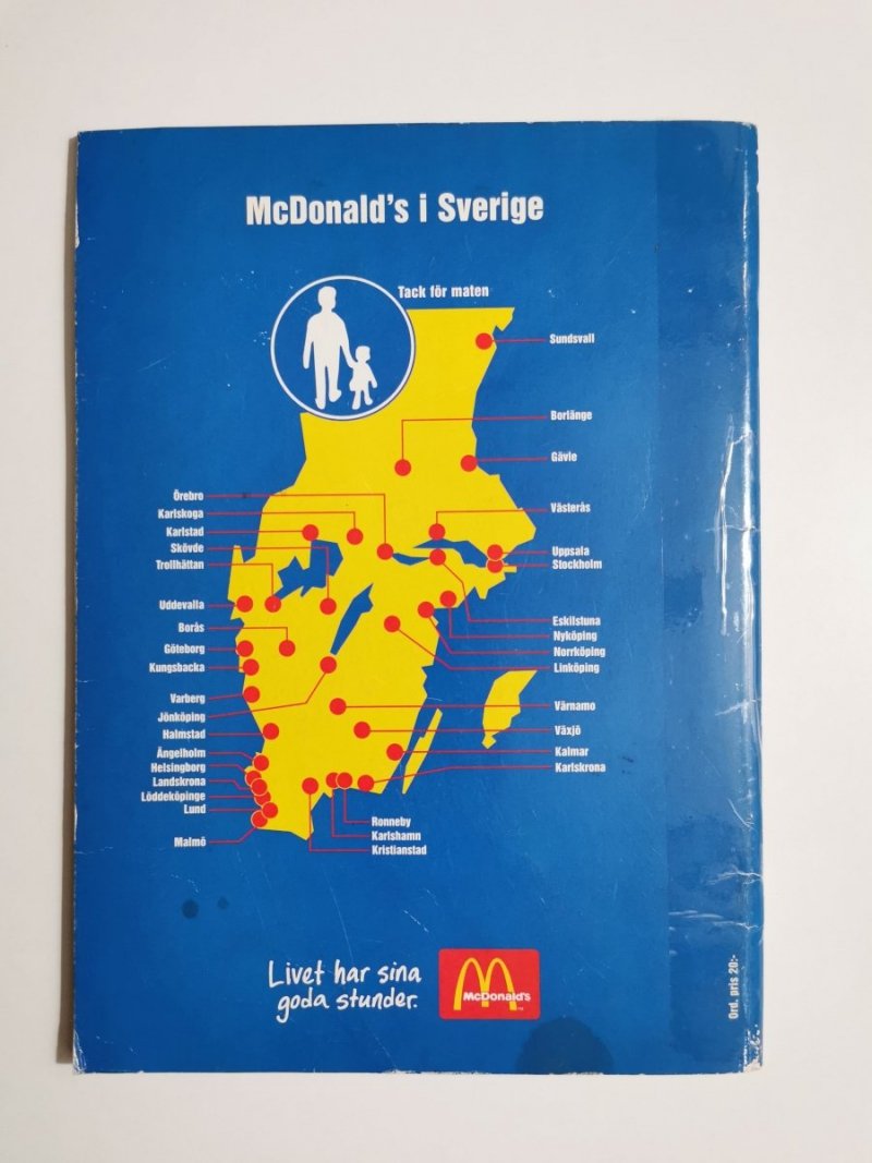 BIG MAP SVERIGEKARTA MED STADSKARTOR 1996