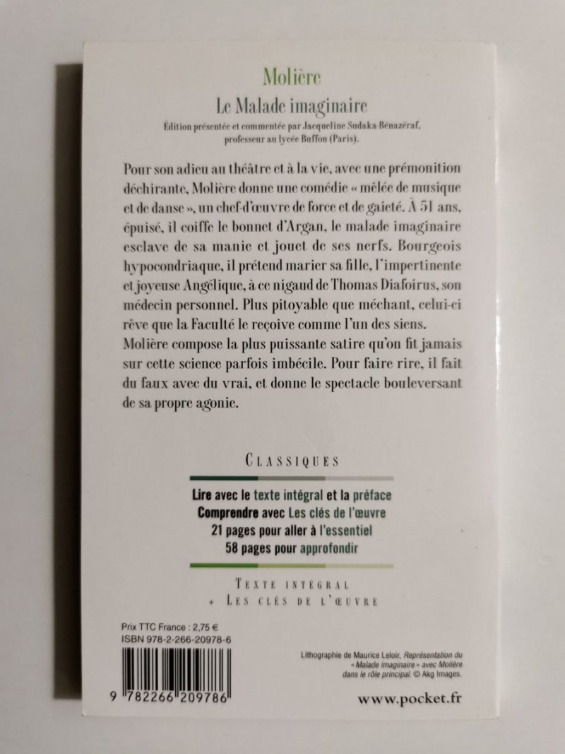 LE MALADE IMAGINAIRE - Moliere 