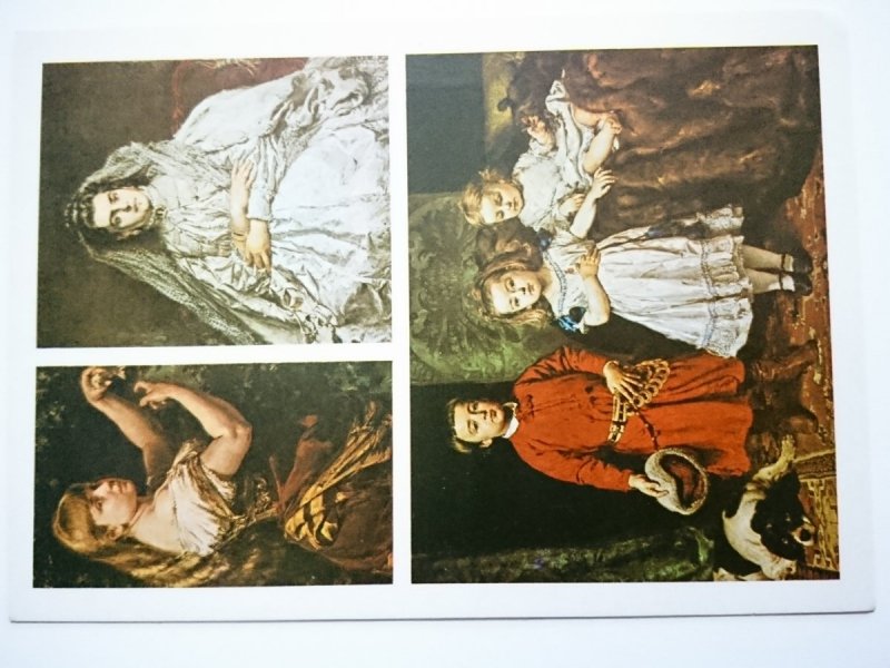 PORTRET CÓRKI BEATY Z KANARKIEM, PORTRET ŻONY, PORTRET TROJGDA DZIECI ARTYSTY. JAN MATEJKO