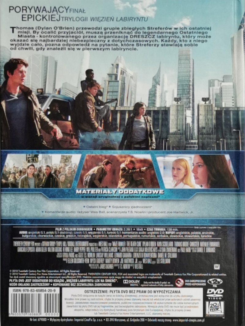 DVD. WIĘZIEŃ LABIRYNTU LEK NA ŚMIERĆ