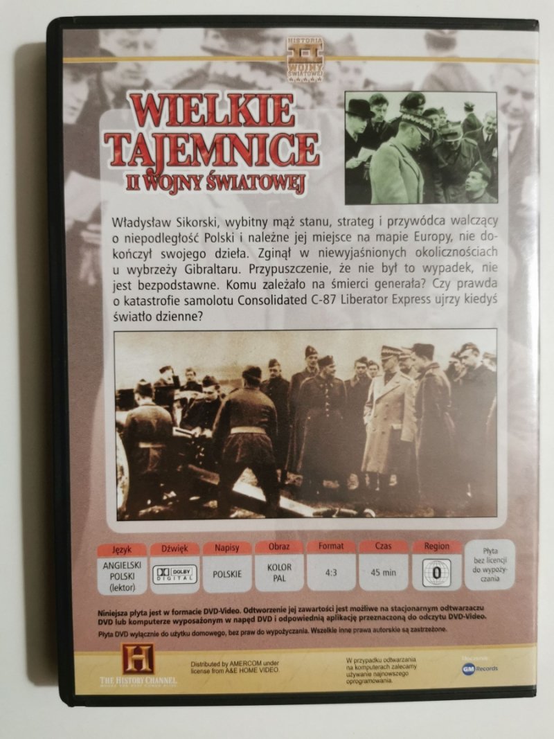 DVD. TAJEMNICA ŚMIERCI GEN. SIKORSKIEGO
