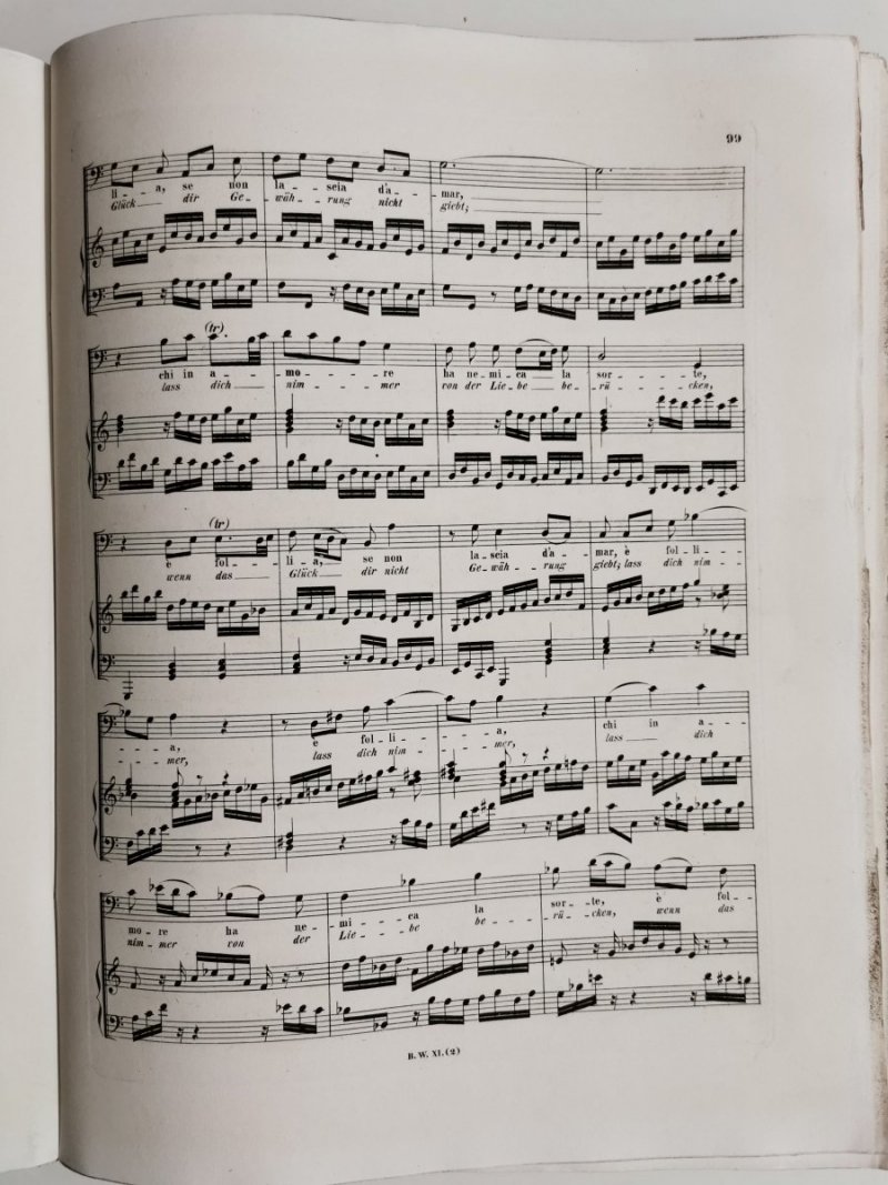 WERKE JOHANN SEBASTIAN BACH ERSTER JAHRGANG 1861