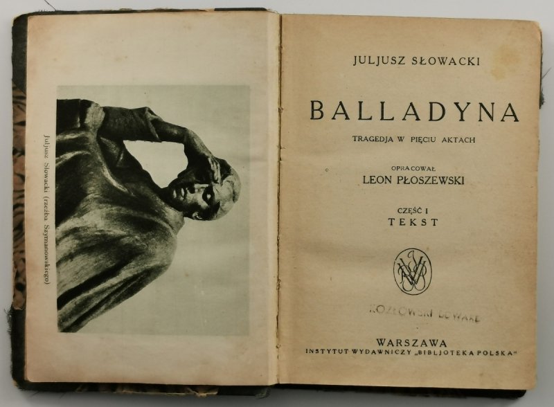 BALLADYNA TRAGEDJA W PIĘCIU AKTACH - Juljusz Słowacki
