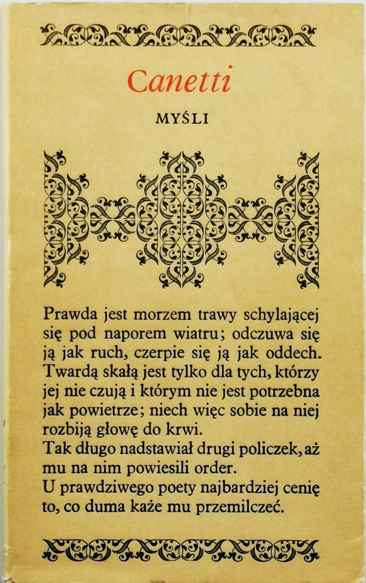 MYŚLI - Elias Canetti