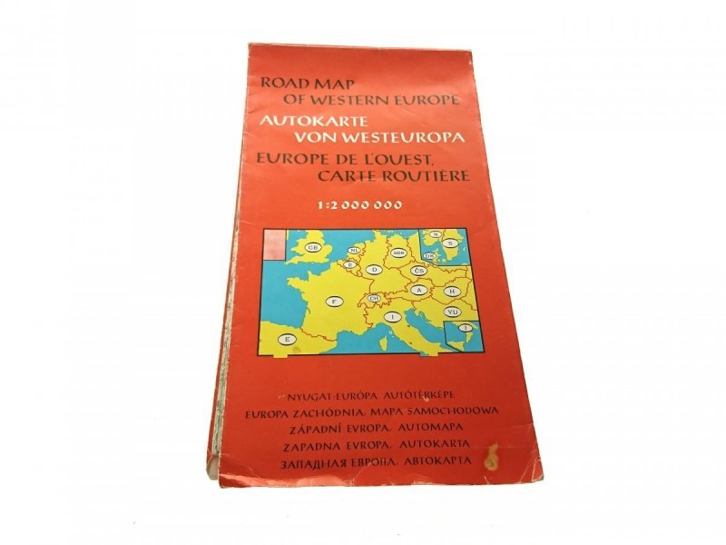ROAD MAP OF WESTERN EUROPE 1980