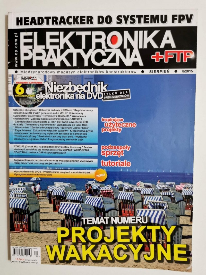 ELEKTRONIKA PRAKTYCZNA SIERPIEŃ NR 8/2015 BEZ PŁYTY CD