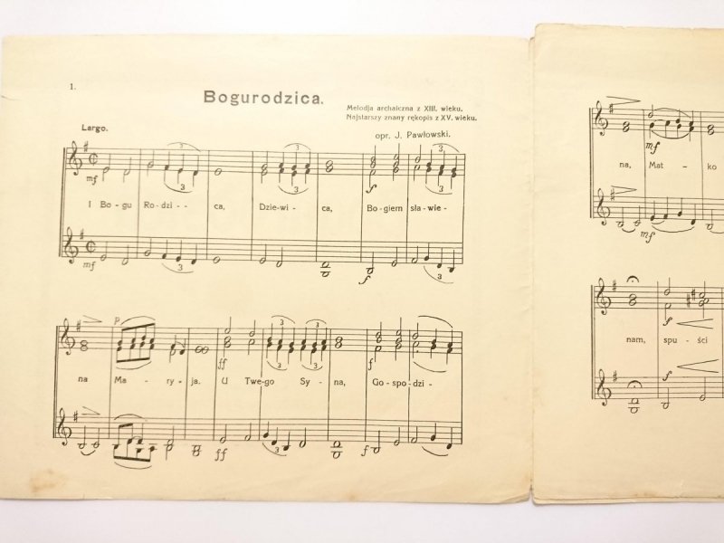 BOGURODZICA NA CHÓR MĘSKI LUB ŻEŃSKI - Józef Pawłowski 