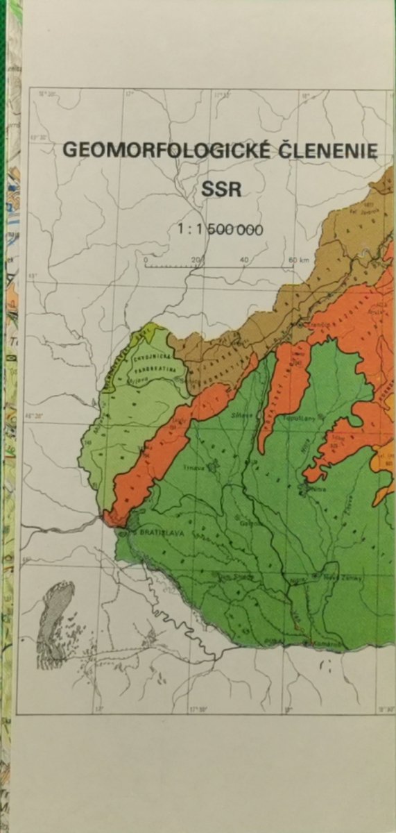 MAPA GEOMORFOLOGICKE CLENENIE. SKALA 1:1 500 000