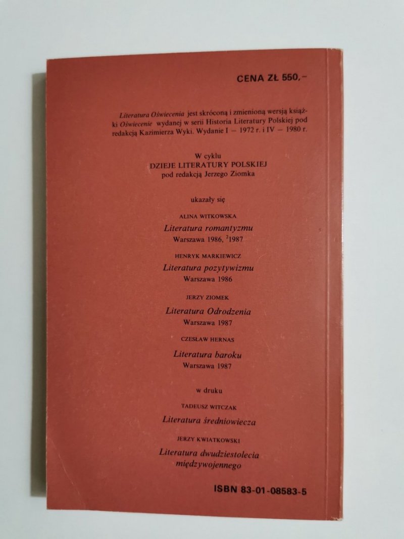 LITERATURA OŚWIECENIA - Mieczysław Klimowicz 1988
