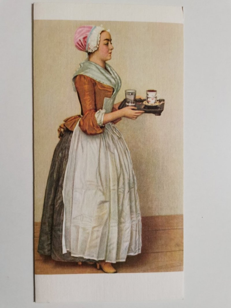 KARTKA OBRAZ DAS SCHOKOLADENMADCHEN MAL. JEAN ETIENE LIOTARD