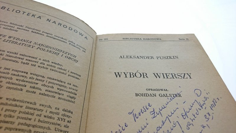WYBÓR WIERSZY - Aleksander Puszkin 1982