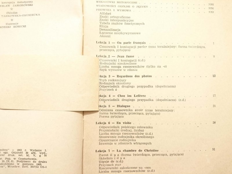 JĘZYK FRANCUSKI DLA POCZĄTKUJĄCYCH ZESZYT 1 - Maria Szypowska 1963
