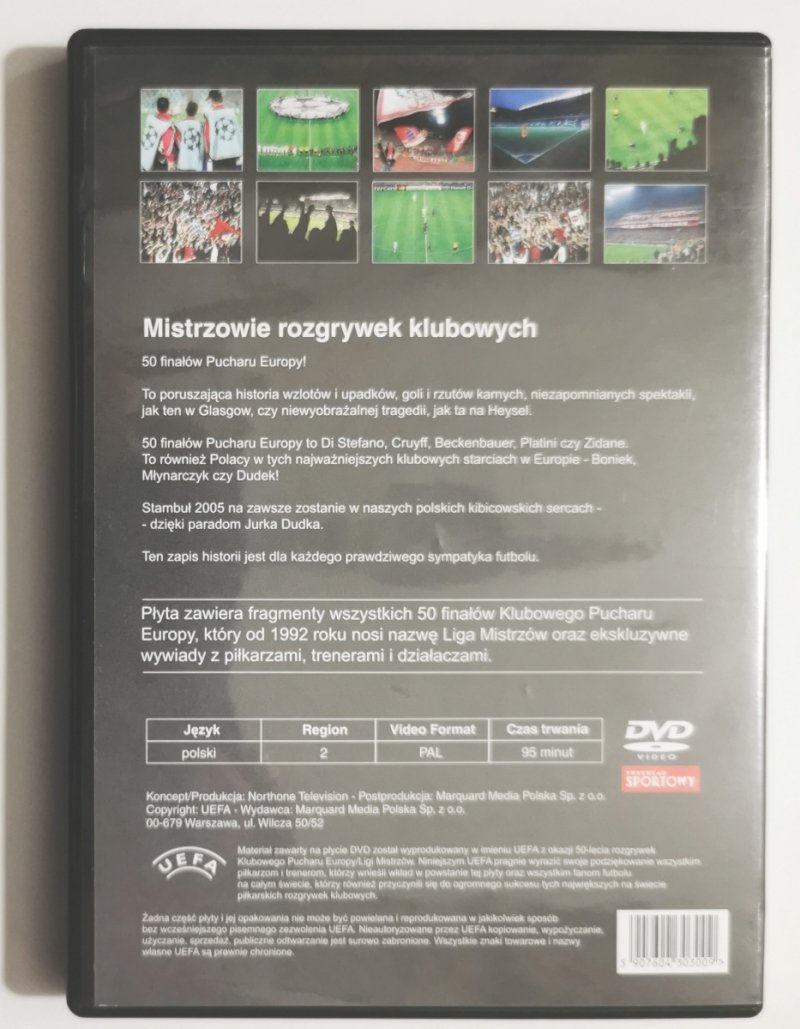 DVD. CHAMPIONS OF EUROPE. 50 LAT KLUBOWEGO PUCHARU EUROPY I LIGI MISTRZÓW