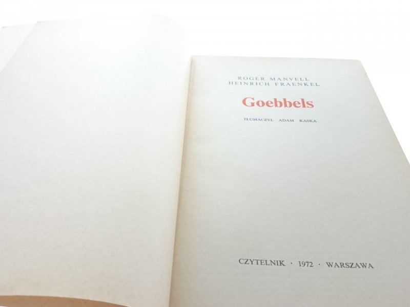 GOEBBELS - Roger Manvell 1972