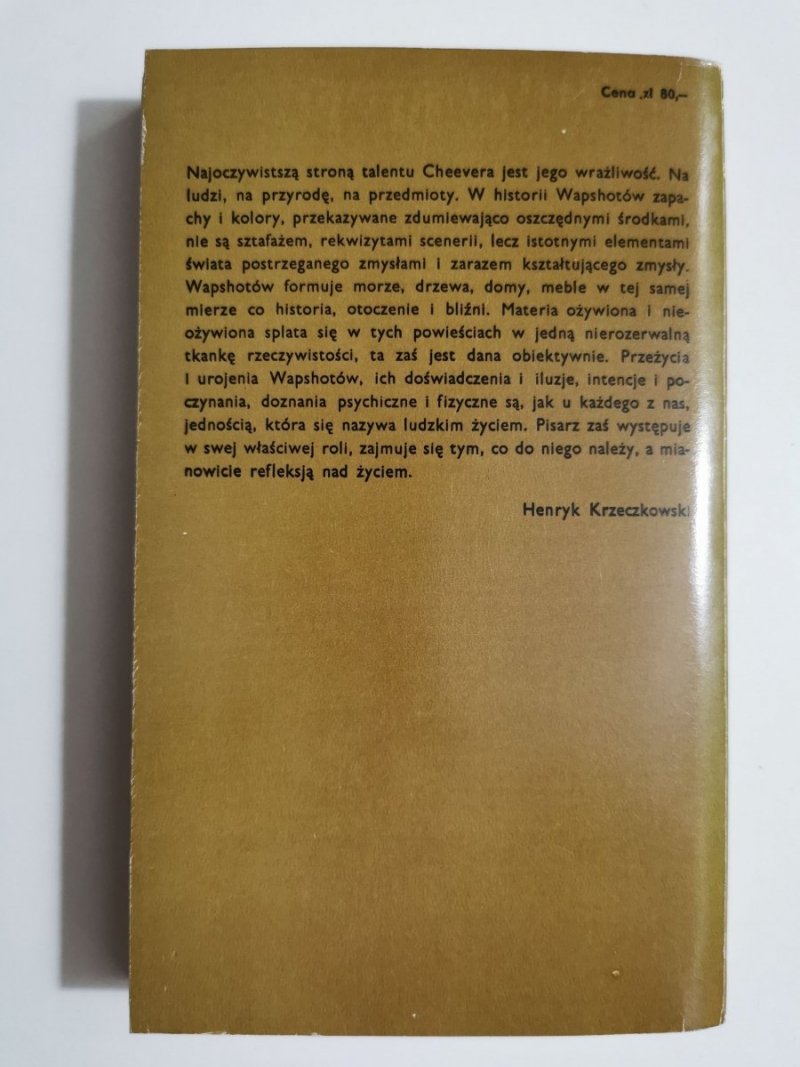 KRONIKA WAPSHOTÓW - John Cheever 1982