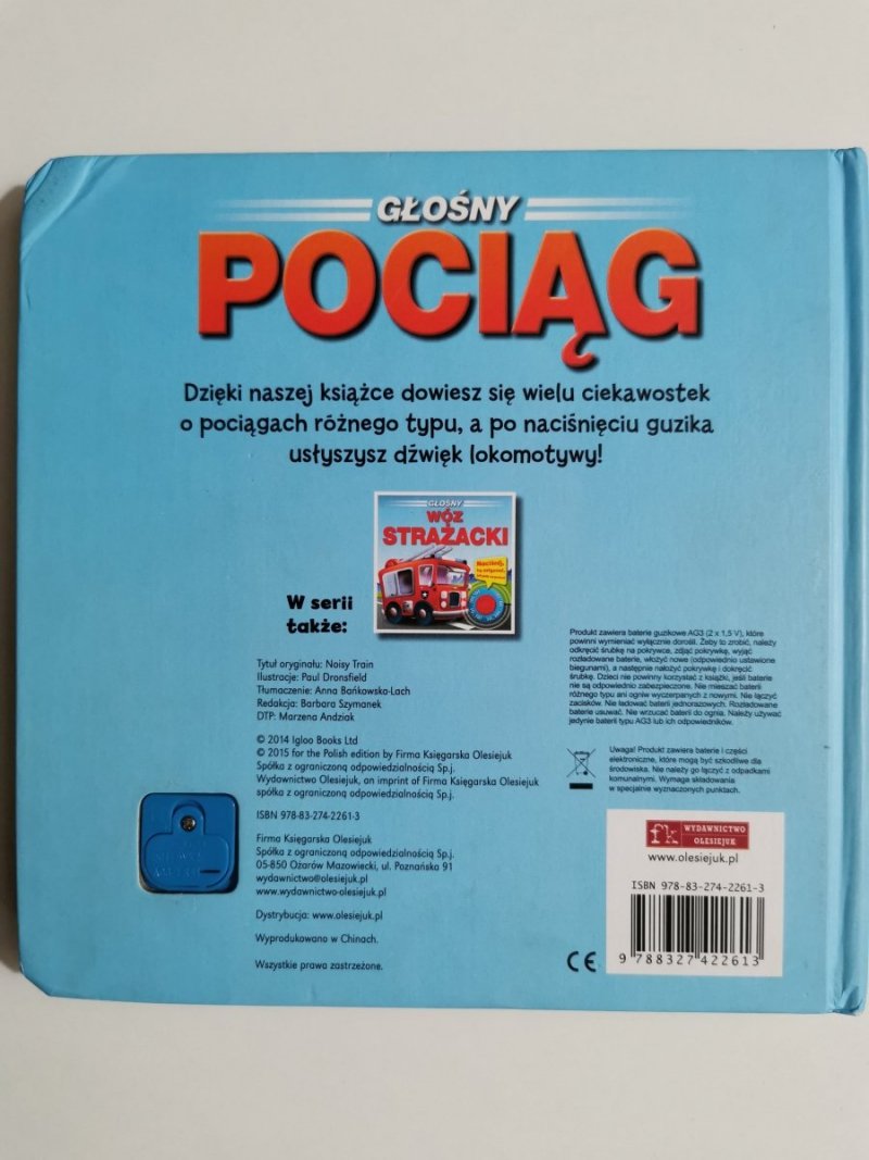 GŁOŚNY POCIĄG. KSIĄŻKA Z DŹWIĘKIEM NA GUZIK 2015