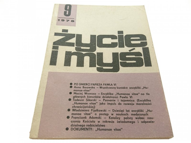 ŻYCIE I MYŚL 9 1978