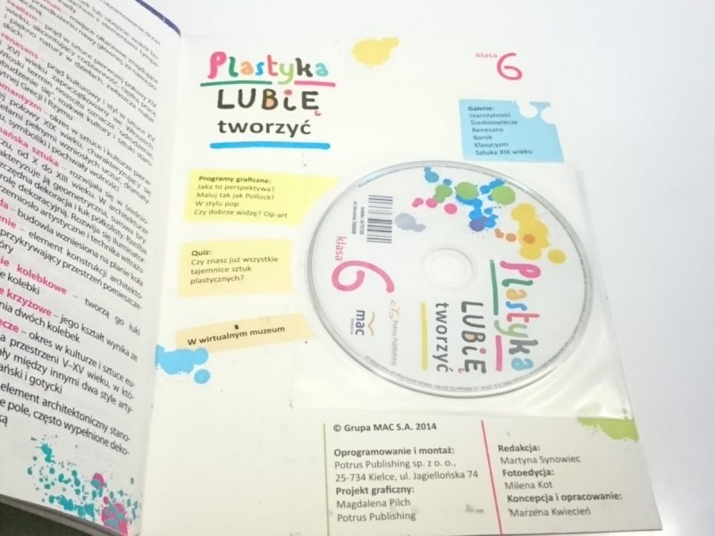 PLASTYKA. LUBIĘ TWORZYĆ. PODRĘCZNIK KLASA 6 2014