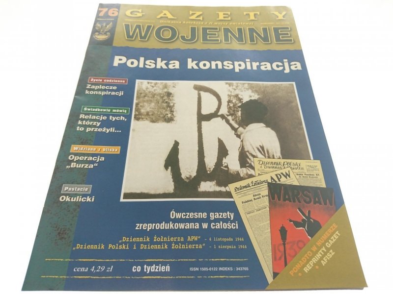 GAZETY WOJENNE NUMER 76 POLSKA KONSPIRACJA 1998